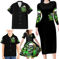 Christmas Skull Family Matching Long Sleeve Bodycon Dress and Hawaiian Shirt Drink Up Bitches - Wonder Print Shop