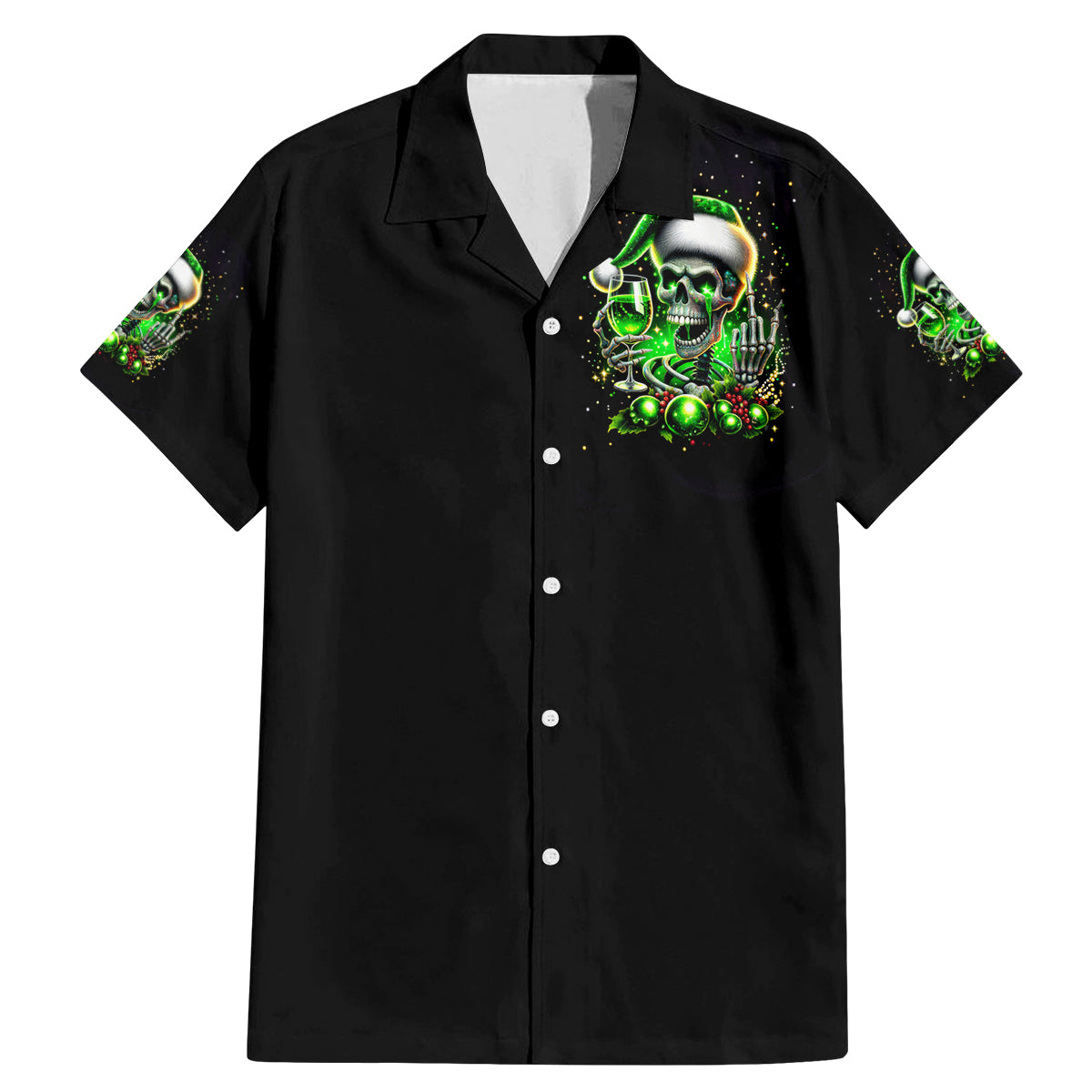 Christmas Skull Family Matching Mermaid Dress and Hawaiian Shirt Drink Up Bitches - Wonder Print Shop