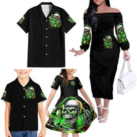Christmas Skull Family Matching Off Shoulder Long Sleeve Dress and Hawaiian Shirt Drink Up Bitches - Wonder Print Shop