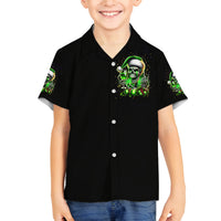 Christmas Skull Family Matching Off Shoulder Long Sleeve Dress and Hawaiian Shirt Drink Up Bitches - Wonder Print Shop