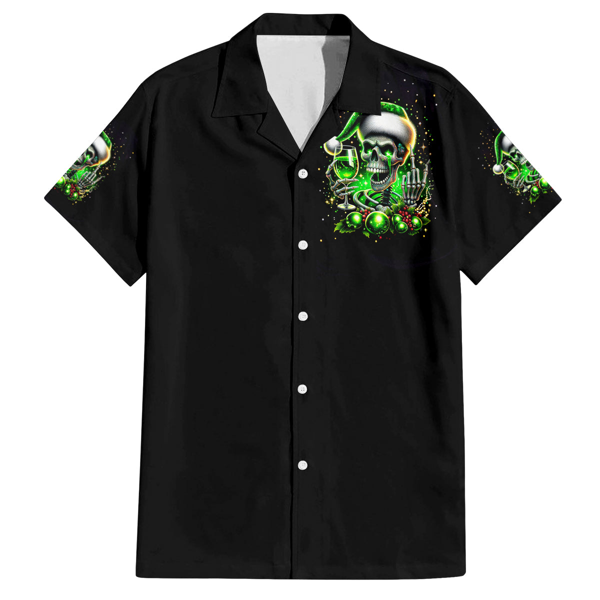 Christmas Skull Family Matching Puletasi Dress and Hawaiian Shirt Drink Up Bitches - Wonder Print Shop