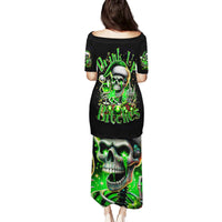Christmas Skull Family Matching Puletasi Dress and Hawaiian Shirt Drink Up Bitches - Wonder Print Shop