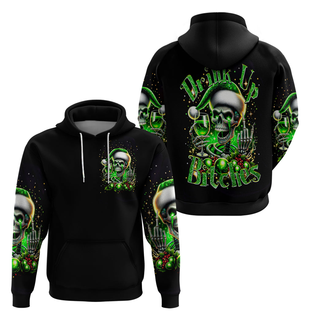 Christmas Skull Hoodie Drink Up Bitches - Wonder Print Shop