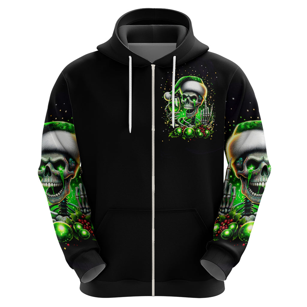 Christmas Skull Hoodie Drink Up Bitches - Wonder Print Shop