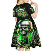 Christmas Skull Kid Short Sleeve Dress Drink Up Bitches - Wonder Print Shop