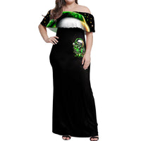 Christmas Skull Off Shoulder Maxi Dress Drink Up Bitches - Wonder Print Shop