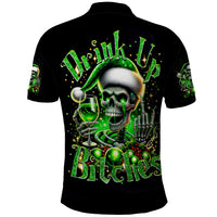 Christmas Skull Polo Shirt Drink Up Bitches - Wonder Print Shop