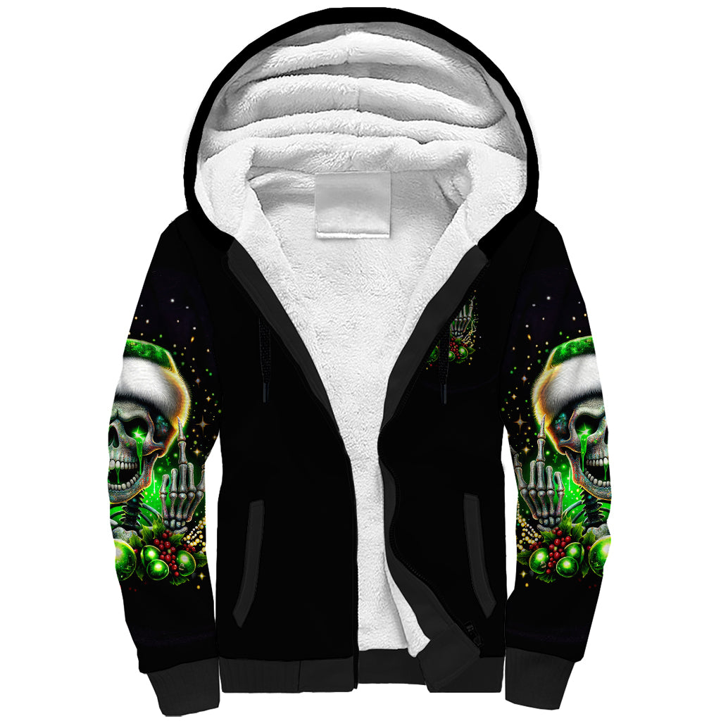 Christmas Skull Sherpa Hoodie Drink Up Bitches - Wonder Print Shop