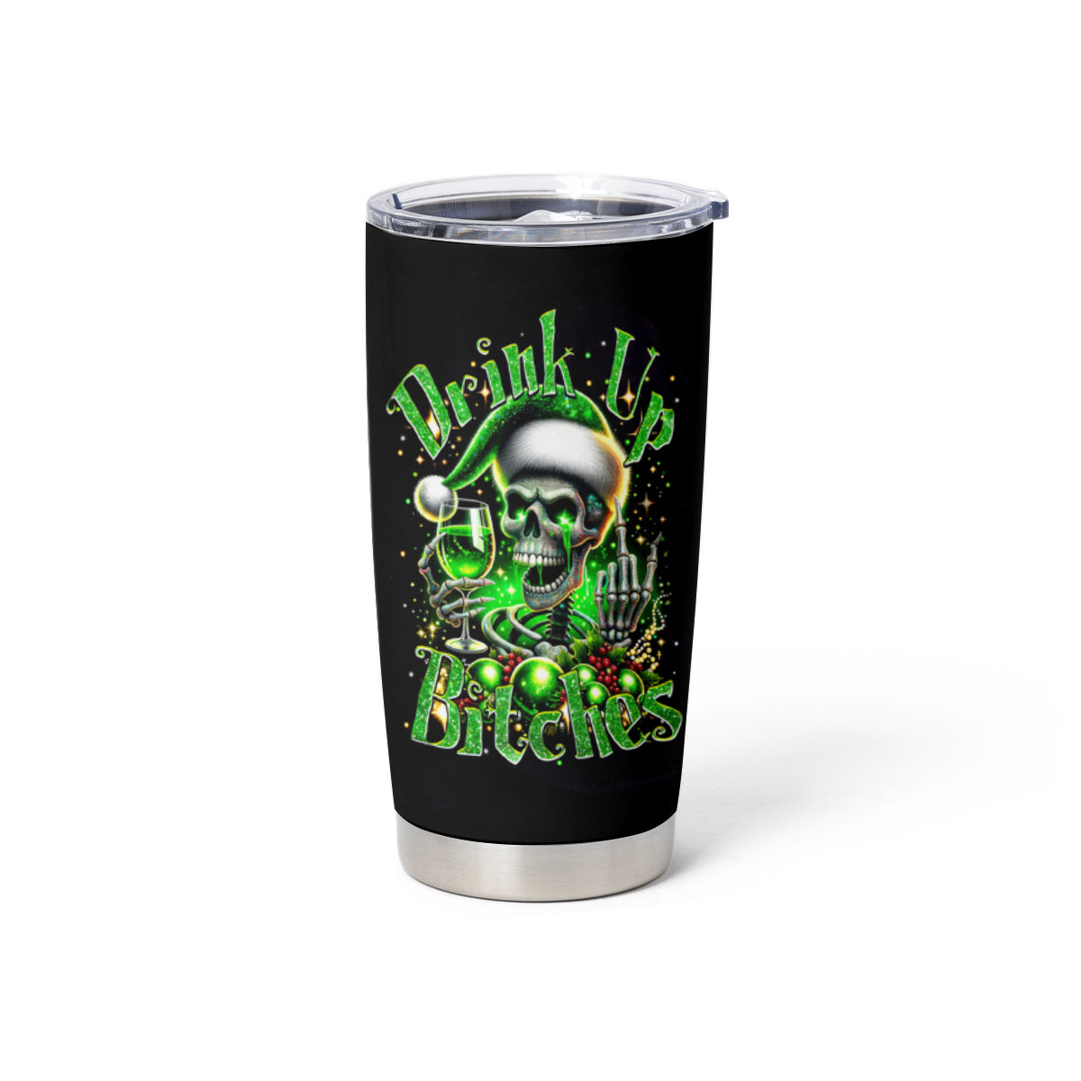 Christmas Skull Tumbler Cup Drink Up Bitches - Wonder Print Shop
