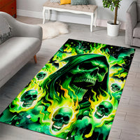Flame Skull Area Rug Heaven Don't Want Me Hell Afraid I Take Over - Wonder Print Shop