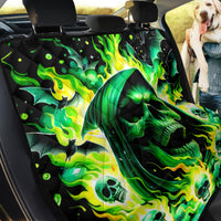 Flame Skull Back Car Seat Cover Heaven Don't Want Me Hell Afraid I Take Over - Wonder Print Shop
