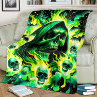 Flame Skull Blanket Heaven Don't Want Me Hell Afraid I Take Over DT01