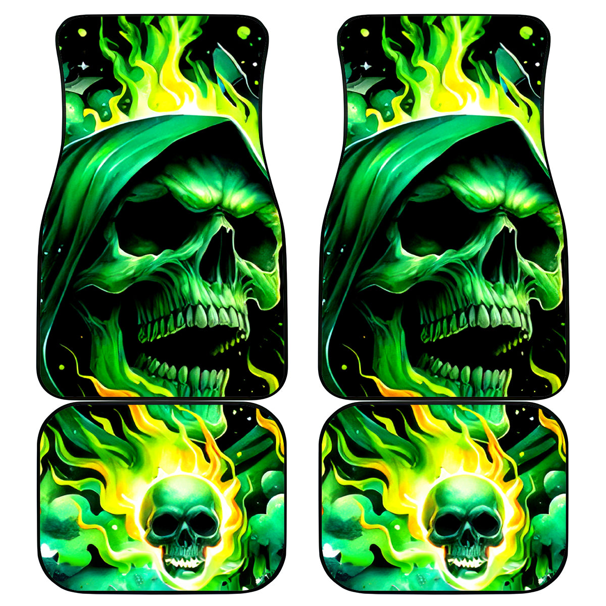 Flame Skull Car Mats Heaven Don't Want Me Hell Afraid I Take Over - Wonder Print Shop