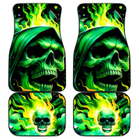 Flame Skull Car Mats Heaven Don't Want Me Hell Afraid I Take Over - Wonder Print Shop