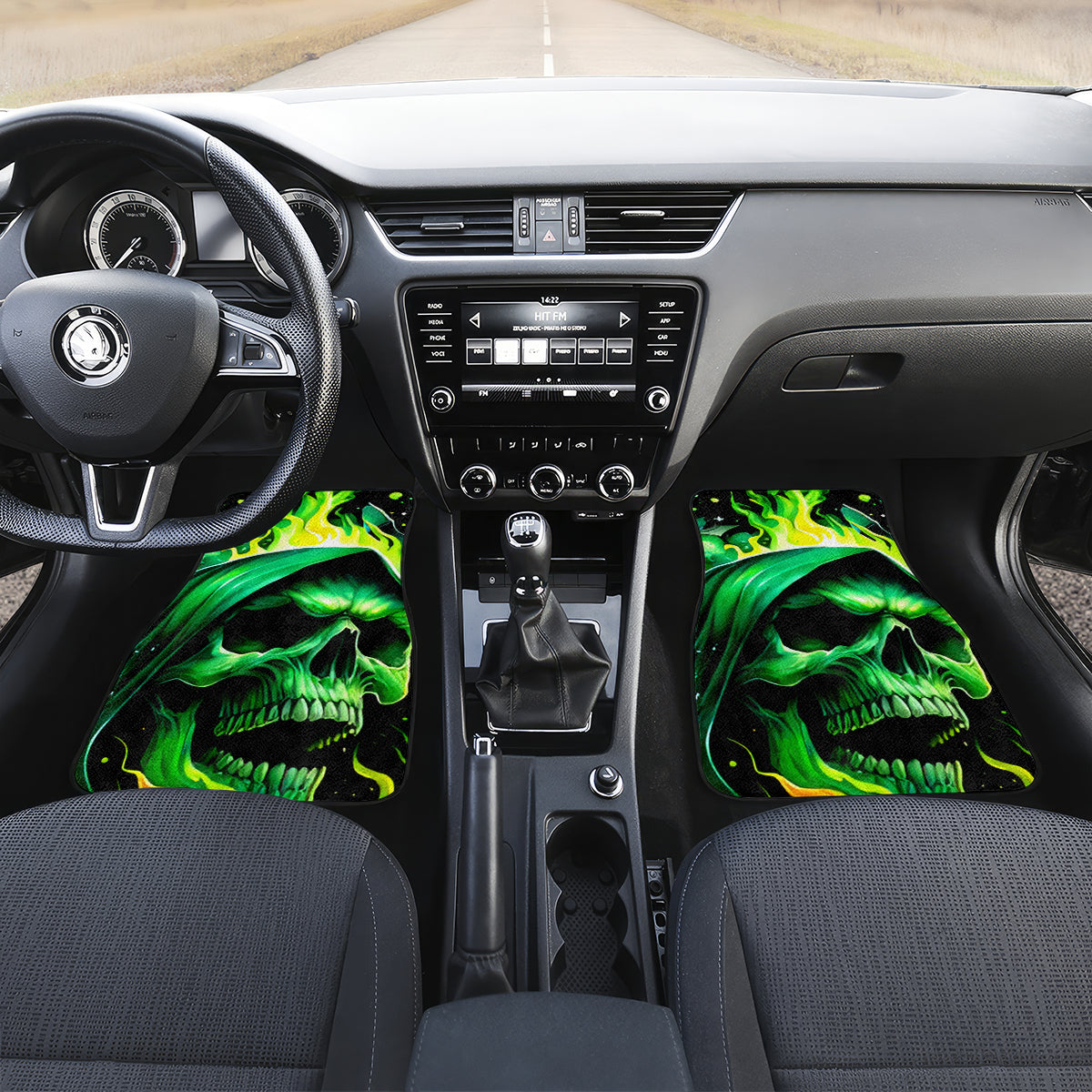 Flame Skull Car Mats Heaven Don't Want Me Hell Afraid I Take Over - Wonder Print Shop