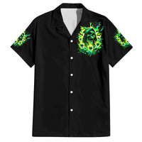 Flame Skull Family Matching Off Shoulder Short Dress and Hawaiian Shirt Heaven Don't Want Me Hell Afraid I Take Over - Wonder Print Shop