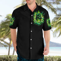 Flame Skull Hawaiian Shirt Heaven Don't Want Me Hell Afraid I Take Over - Wonder Print Shop