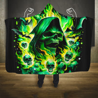 Flame Skull Hooded Blanket Heaven Don't Want Me Hell Afraid I Take Over DT01
