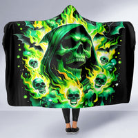 Flame Skull Hooded Blanket Heaven Don't Want Me Hell Afraid I Take Over DT01