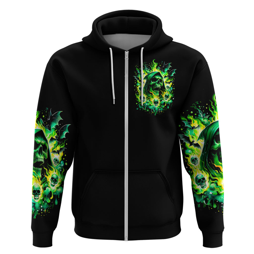 Flame Skull Hoodie Heaven Don't Want Me Hell Afraid I Take Over - Wonder Print Shop