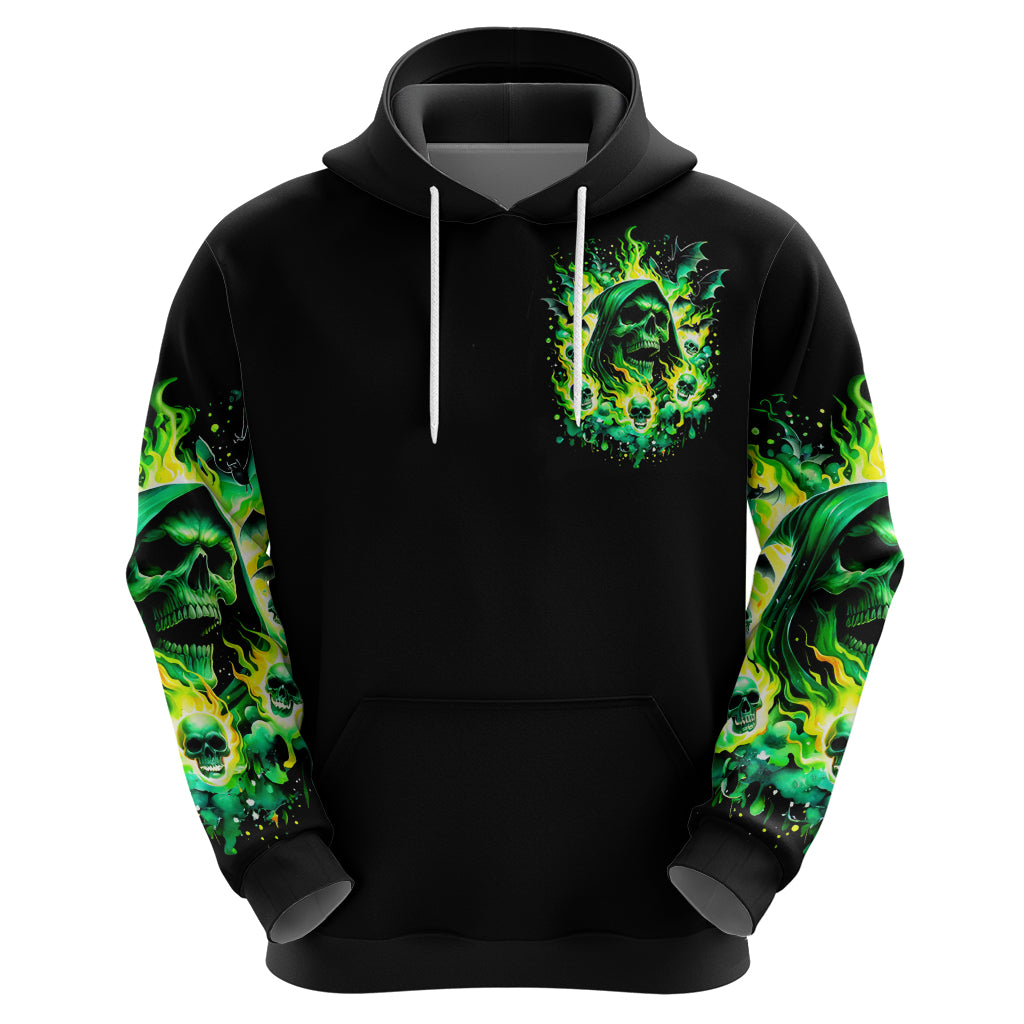Flame Skull Hoodie Heaven Don't Want Me Hell Afraid I Take Over - Wonder Print Shop