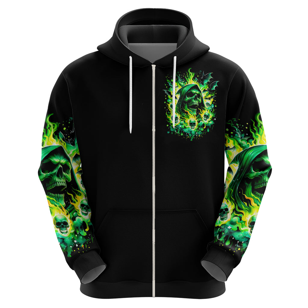 Flame Skull Hoodie Heaven Don't Want Me Hell Afraid I Take Over - Wonder Print Shop