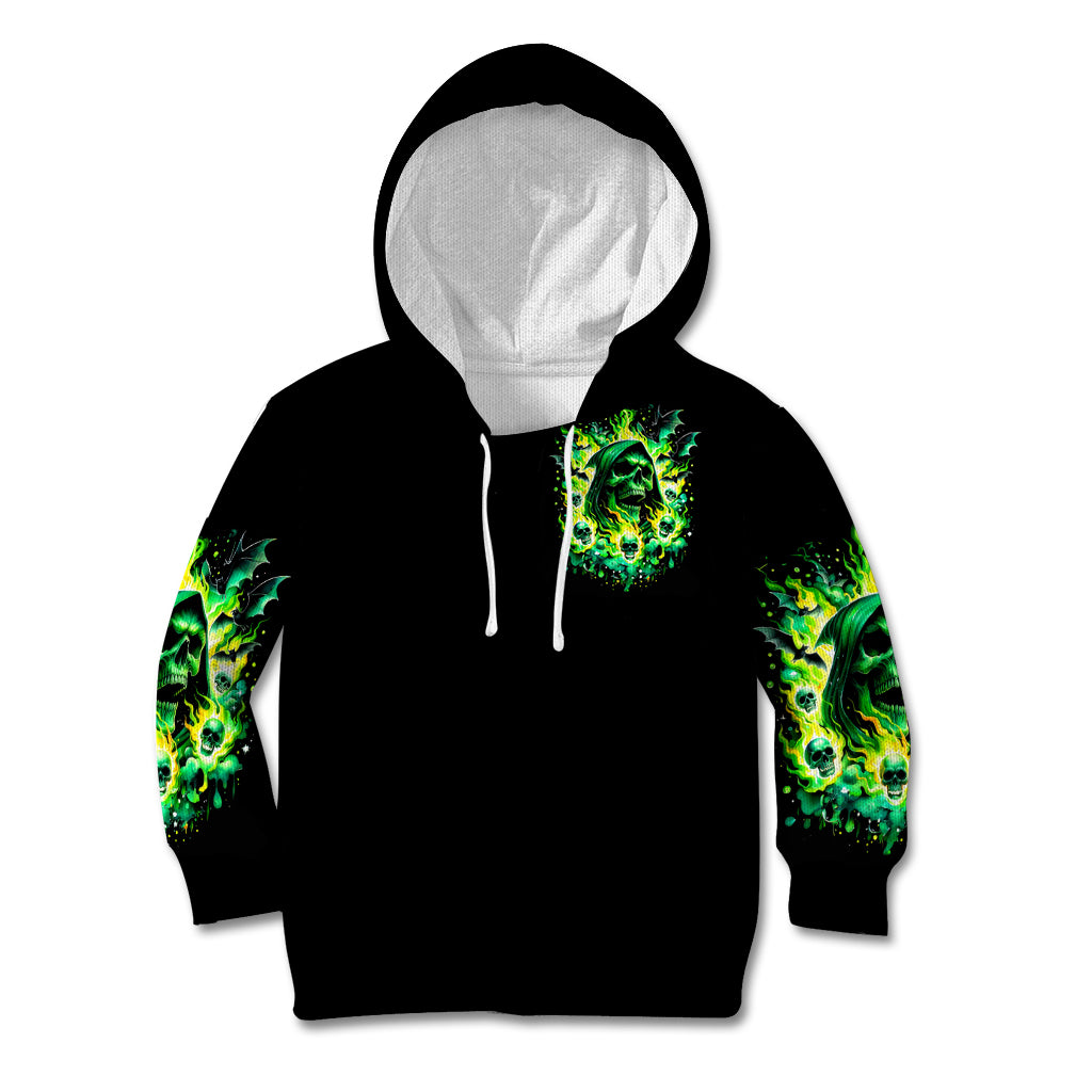 Flame Skull Kid Hoodie Heaven Don't Want Me Hell Afraid I Take Over - Wonder Print Shop