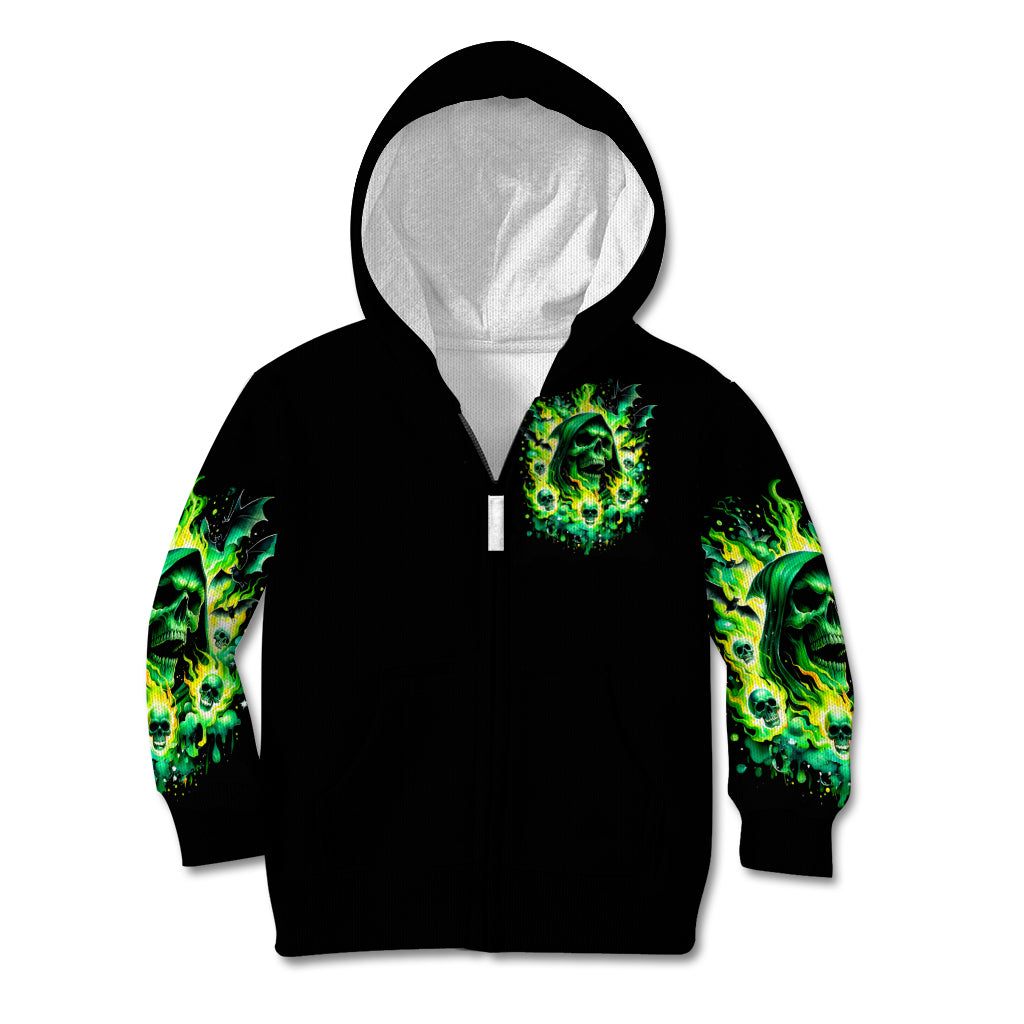 Flame Skull Kid Hoodie Heaven Don't Want Me Hell Afraid I Take Over - Wonder Print Shop