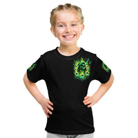 Flame Skull Kid T Shirt Heaven Don't Want Me Hell Afraid I Take Over - Wonder Print Shop