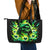 Flame Skull Leather Tote Bag Heaven Don't Want Me Hell Afraid I Take Over - Wonder Print Shop