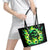 Flame Skull Leather Tote Bag Heaven Don't Want Me Hell Afraid I Take Over - Wonder Print Shop