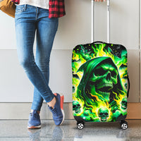 Flame Skull Luggage Cover Heaven Don't Want Me Hell Afraid I Take Over - Wonder Print Shop