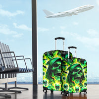 Flame Skull Luggage Cover Heaven Don't Want Me Hell Afraid I Take Over - Wonder Print Shop