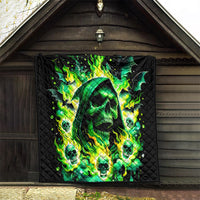 Flame Skull Quilt Heaven Don't Want Me Hell Afraid I Take Over - Wonder Print Shop