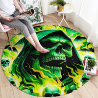 Flame Skull Round Carpet Heaven Don't Want Me Hell Afraid I Take Over DT01