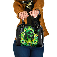 Flame Skull Shoulder Handbag Heaven Don't Want Me Hell Afraid I Take Over DT01