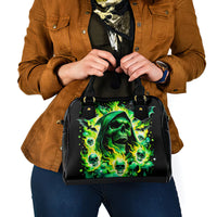 Flame Skull Shoulder Handbag Heaven Don't Want Me Hell Afraid I Take Over DT01
