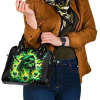 Flame Skull Shoulder Handbag Heaven Don't Want Me Hell Afraid I Take Over DT01