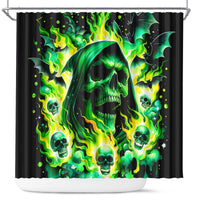Flame Skull Shower Curtain Heaven Don't Want Me Hell Afraid I Take Over DT01