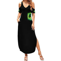 Flame Skull Summer Maxi Dress Heaven Don't Want Me Hell Afraid I Take Over - Wonder Print Shop