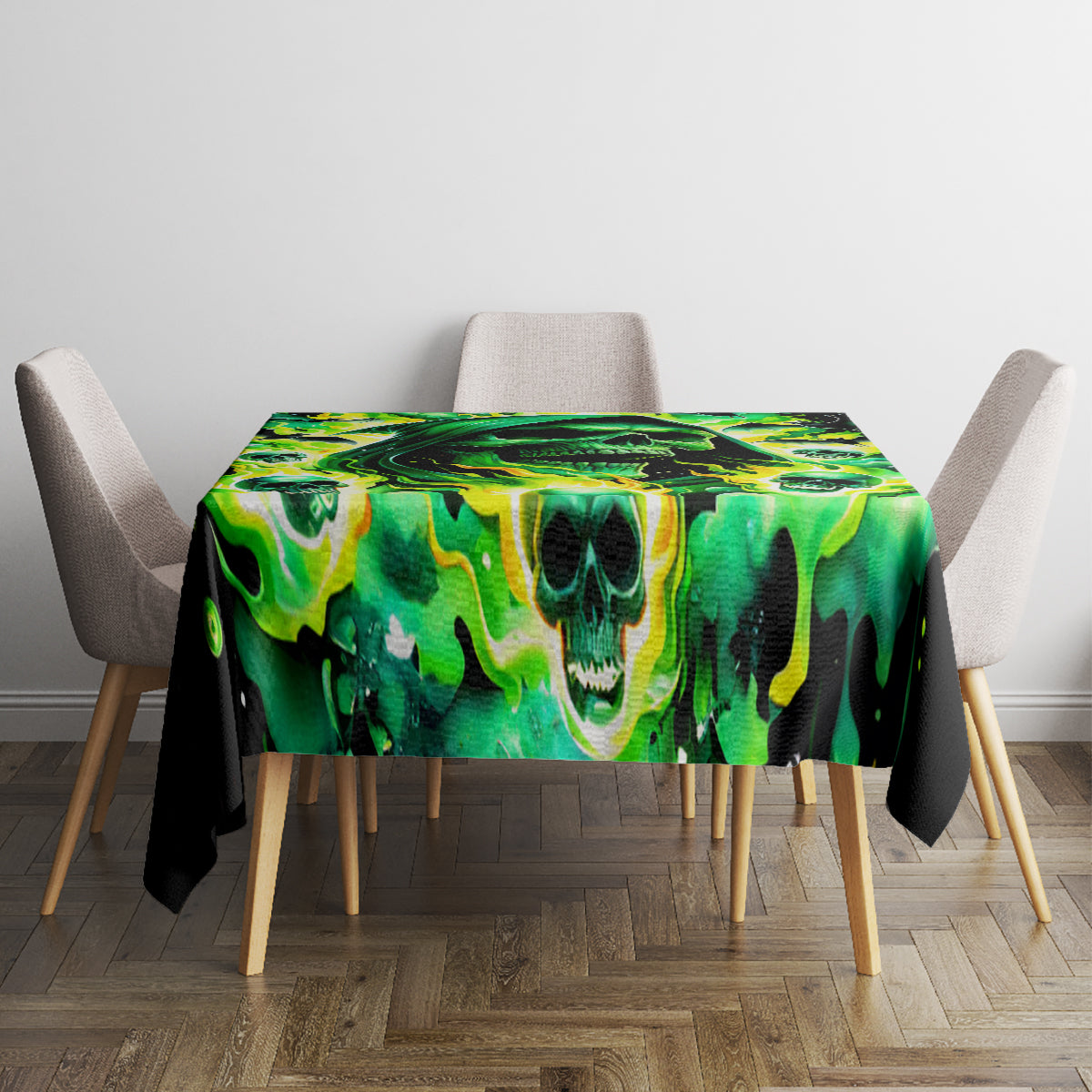 Flame Skull Tablecloth Heaven Don't Want Me Hell Afraid I Take Over - Wonder Print Shop