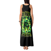 Flame Skull Tank Maxi Dress Heaven Don't Want Me Hell Afraid I Take Over - Wonder Print Shop