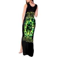 Flame Skull Tank Maxi Dress Heaven Don't Want Me Hell Afraid I Take Over - Wonder Print Shop