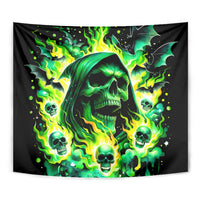 Flame Skull Tapestry Heaven Don't Want Me Hell Afraid I Take Over - Wonder Print Shop