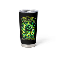 Flame Skull Tumbler Cup Heaven Don't Want Me Hell Afraid I Take Over - Wonder Print Shop