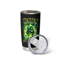 Flame Skull Tumbler Cup Heaven Don't Want Me Hell Afraid I Take Over - Wonder Print Shop