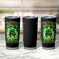 Flame Skull Tumbler Cup Heaven Don't Want Me Hell Afraid I Take Over - Wonder Print Shop
