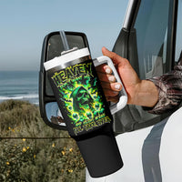 Flame Skull Tumbler With Handle Heaven Don't Want Me Hell Afraid I Take Over - Wonder Print Shop