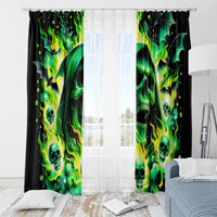 Flame Skull Window Curtain Heaven Don't Want Me Hell Afraid I Take Over - Wonder Print Shop