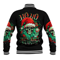 Christmas Skull Baseball Jacket Ho Ho Holy Shit I'm Drink - Wonder Print Shop